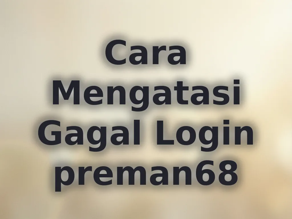 Cara Mengatasi Gagal Login preman68
